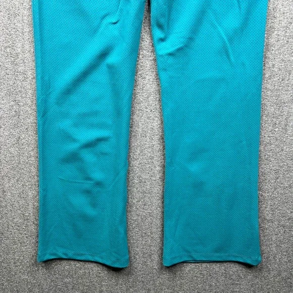 Betabrand Dress Pant Yoga Pants Women L Petite Teal Blue Micro Dot Straight Leg - Picture 12 of 13